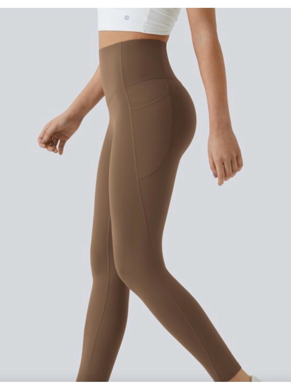 HALARA High-Waist Pocket Leggings in TanXS
